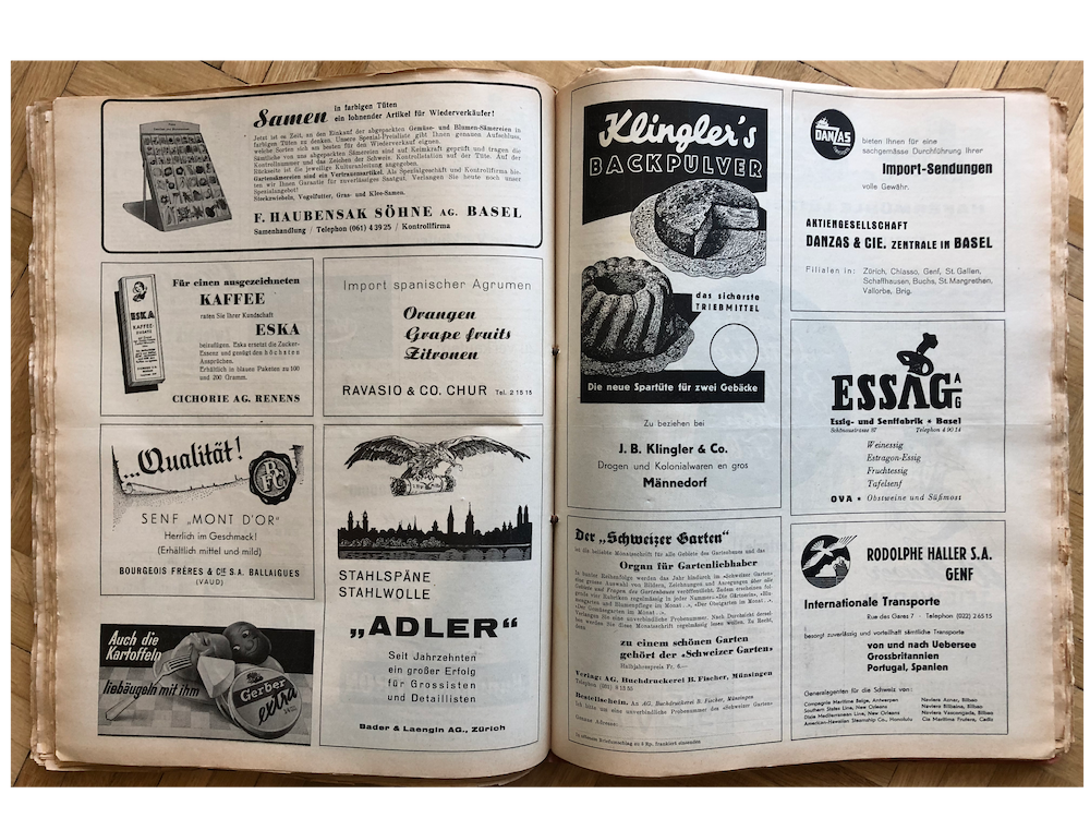 Swipe File aus der Schweiz, ca. 1940